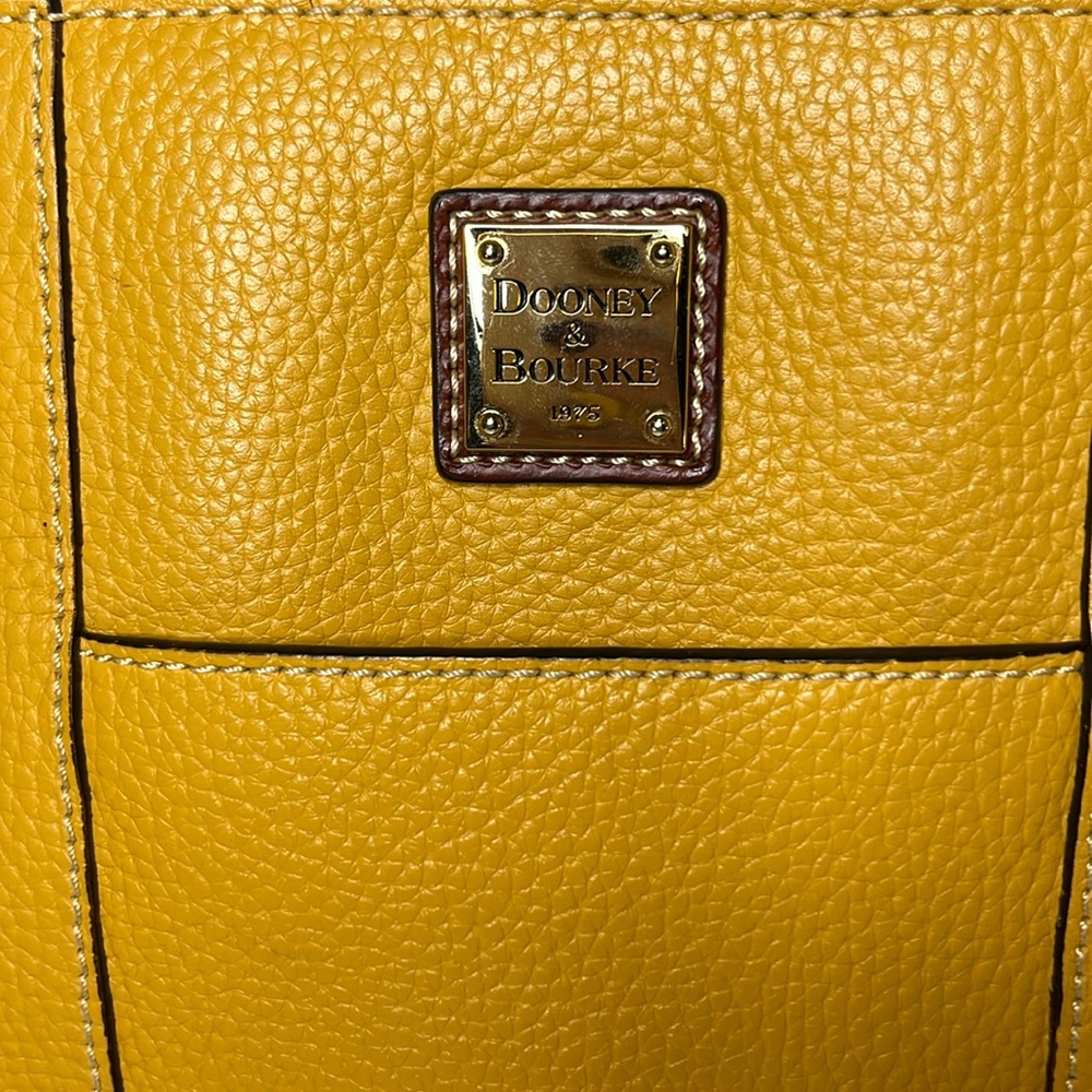 Dooney & Bourke Pebble Grain Small Lexington Pebbled Leather Mustard Tote Bag - Picture 2 of 12